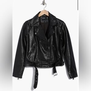 Elodie - Faux Leather Moto Jacket